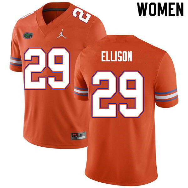 Women #29 Khamal Ellison Florida Gators College Football Jerseys Sale-Orange